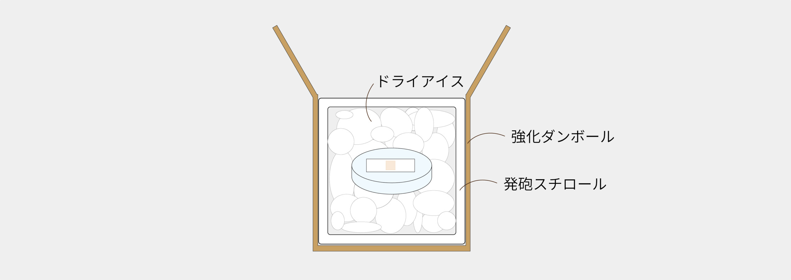 細胞を強化段ボールで梱包・輸送